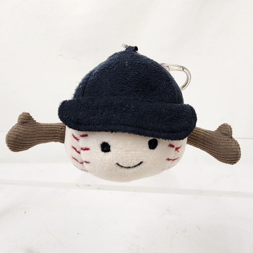 Jellycat Amuseables Sports Smiling Baseball w/Hat Bag Charm Keychain Plush Toy